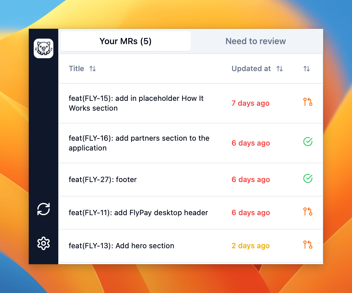 GitPig with notifications